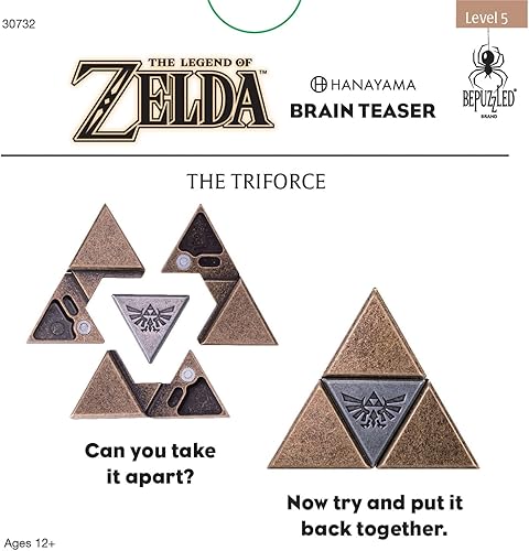 Miniatura 2 de BePuzzled, Legend of Zelda Triforce Hanayama Cast Brain Teaser Mensa Nivel 5, para edades de 12 años en adelante