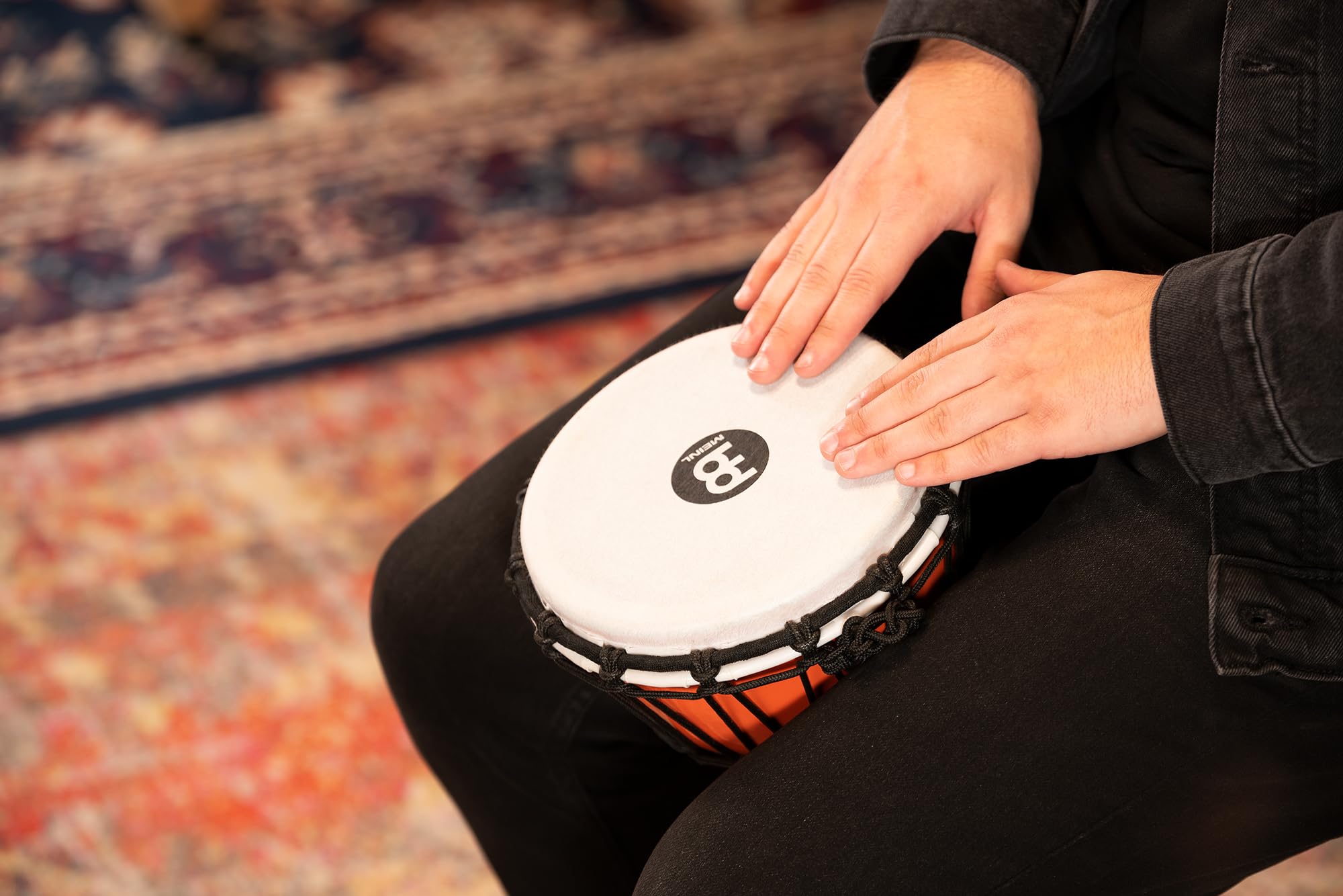 Meinl Percussion 18cm Jr. Djembe, Instrument dla dzieci i dorosłych, Pomarańczowy (JRD-O)