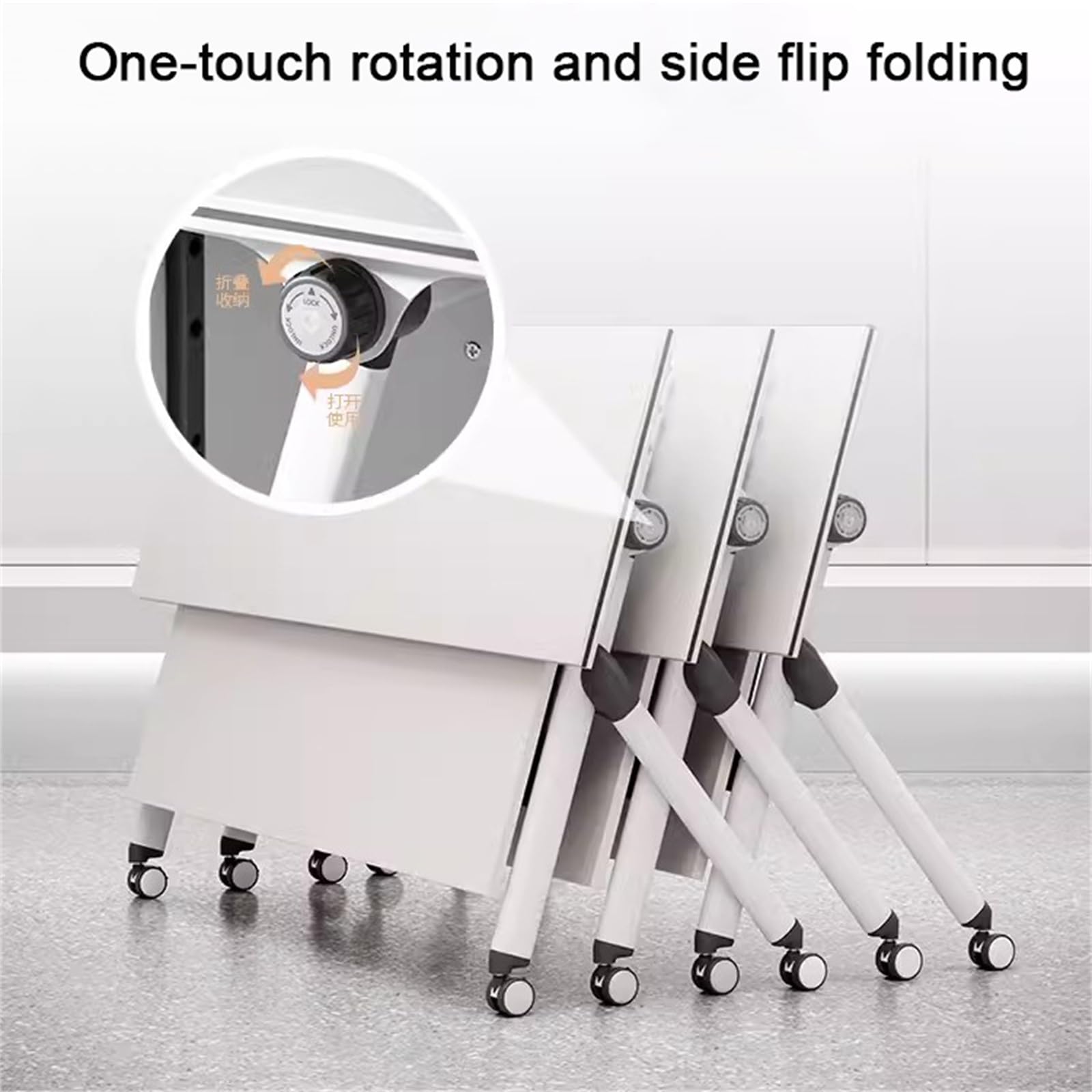 Amazon.co.jp: モダンホワイト長方形会議テーブル 折りたたみフリップ