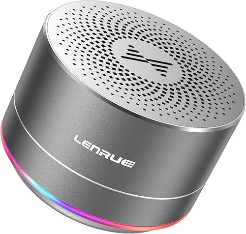LENRUE Altavoces Bluetooth portátiles (gris espacial)