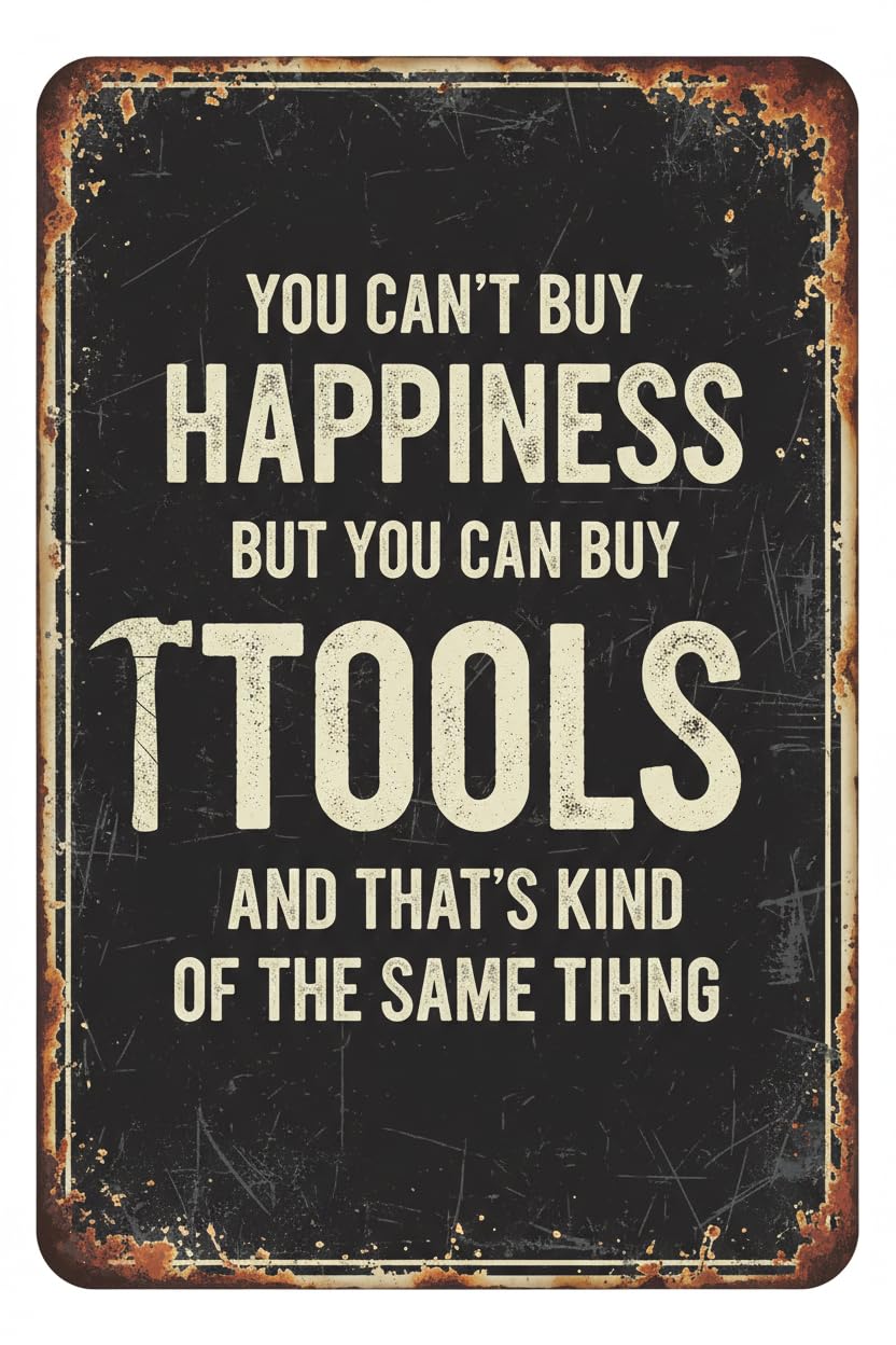 Grandpa's Buy Tools Workshop Tin Sign, 12x8 Inch