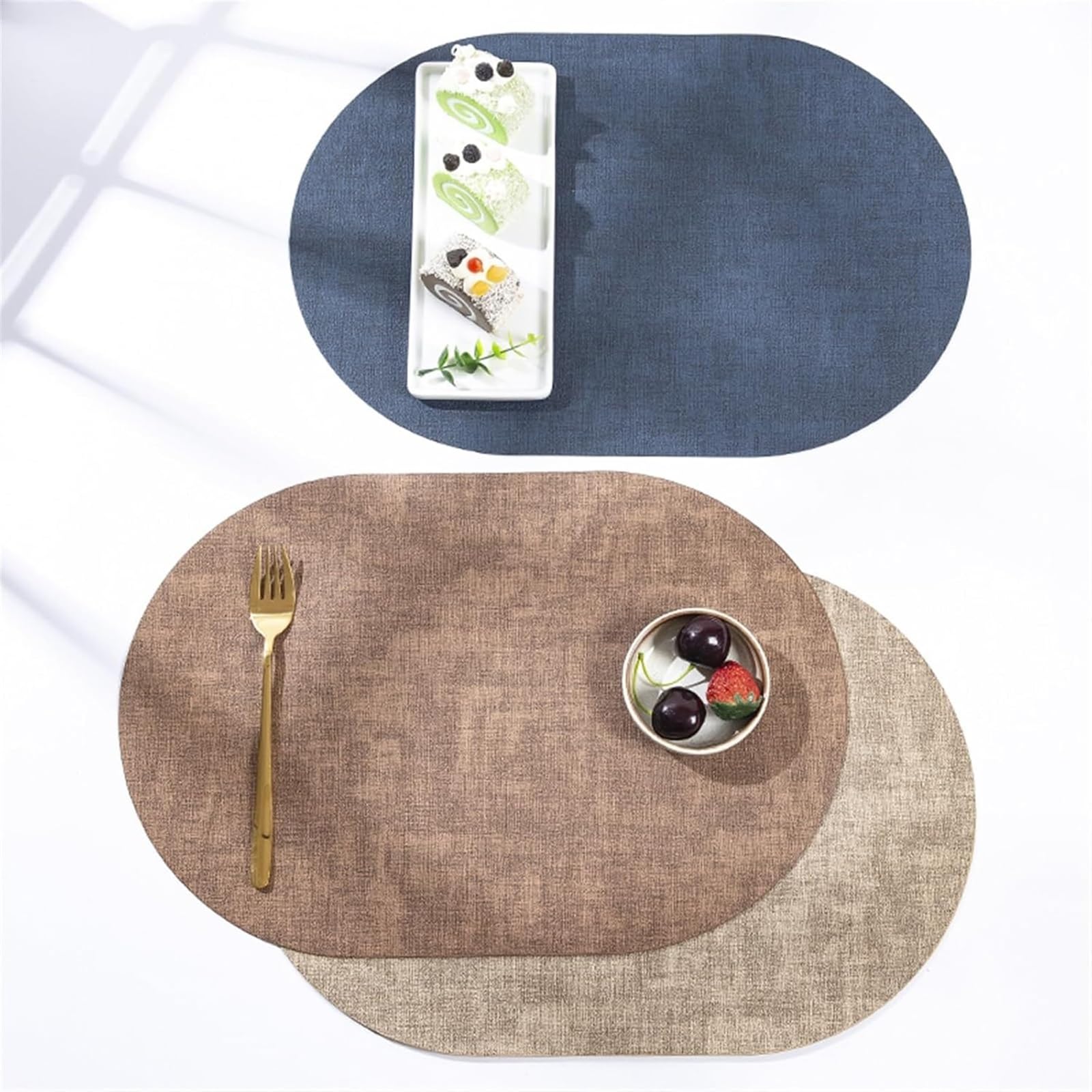 Décoration de Table, Sets de Table, Set de 6 Sets de Table ovales pour la Cuisine et la Salle à Manger, résistants à la Chaleur, imperméables et lavables pour Les Repas en extérieur