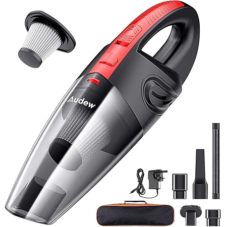 Audew Handheld Vacuums Cordless, Portable Handheld Vacuum Cleaner with Powerful Suction, 120W Rechargeable Car Vacuum Cleaner, Handheld hoover, Lightweight Wet Dry Vacuum for Home, Car and Pet