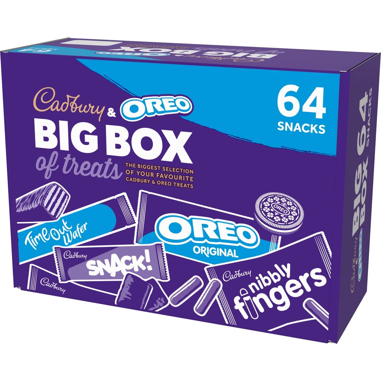 Cadbury & OREO Grande boîte de friandises, 64 chocolats et collations assortis, 1790 g (lot de 1)