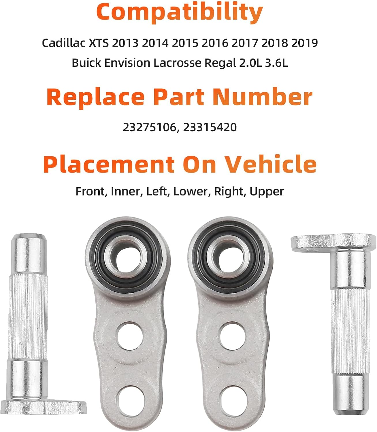 4PCS Front Knuckle Bushing Ball Joint Compatible with Cadillac XTS 2013-2019 / Buick Envision Lacrosse Regal 2.0L 3.6L Replace 23275106, 23315420