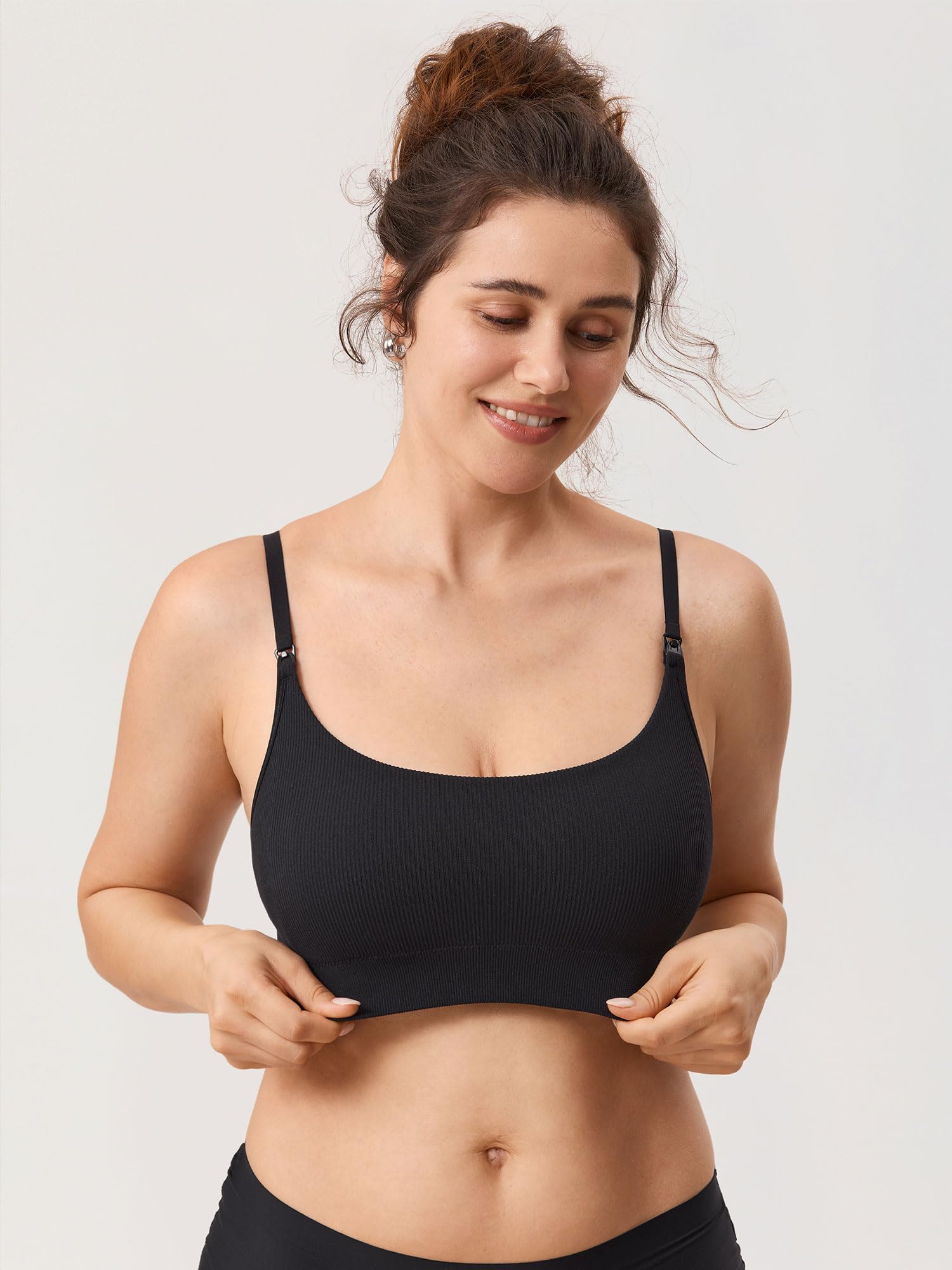 MOMANDA Sujetadores de Lactancia para Mujer Bralettes sin Costuras Sujetador Deportivo Inalámbrico