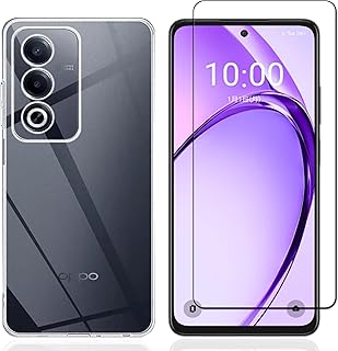 【1+1】For OPPO A3 5G 用 ガラスフィルム 強化ガラス+For OPPO A3 5G 用 ケース クリア 対応 TPU 透明 薄型 耐衝撃 防指紋 擦り傷防 軽量 全面保護（1枚フィルム&透明 ケース）