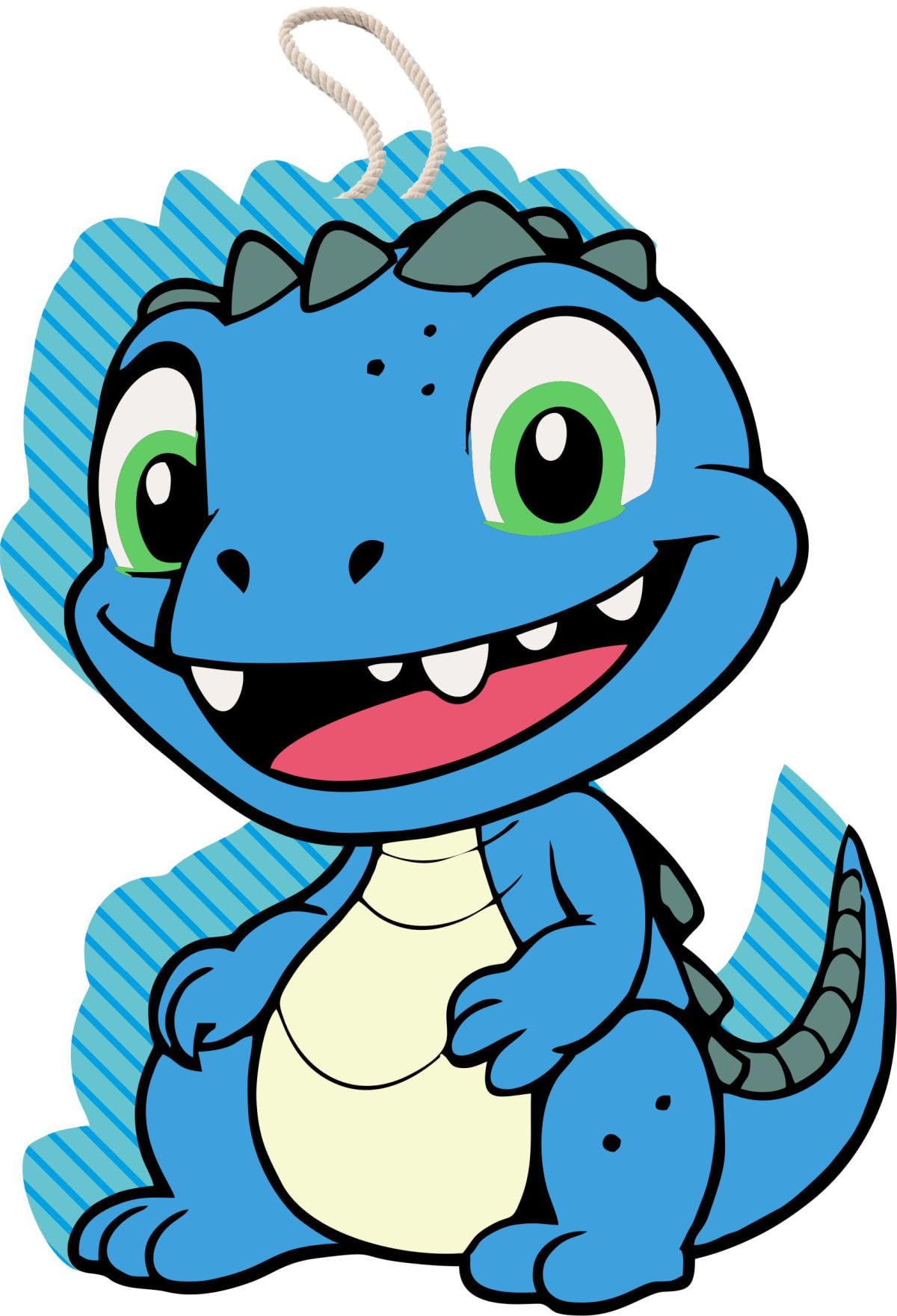 Piñata cumpleaños infantil hecha a mano Dinosaurio Bebe Azul (Grande 65x45x10 centimetros)