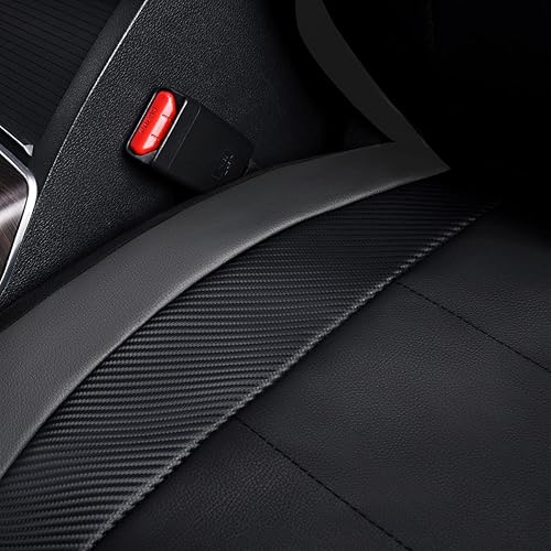 Miniatura 6 de Flying Banner Fundas de asiento de automóvil que protegen el asiento delantero y trasero de cuero sintético a prueba de agua de fibra de carbono