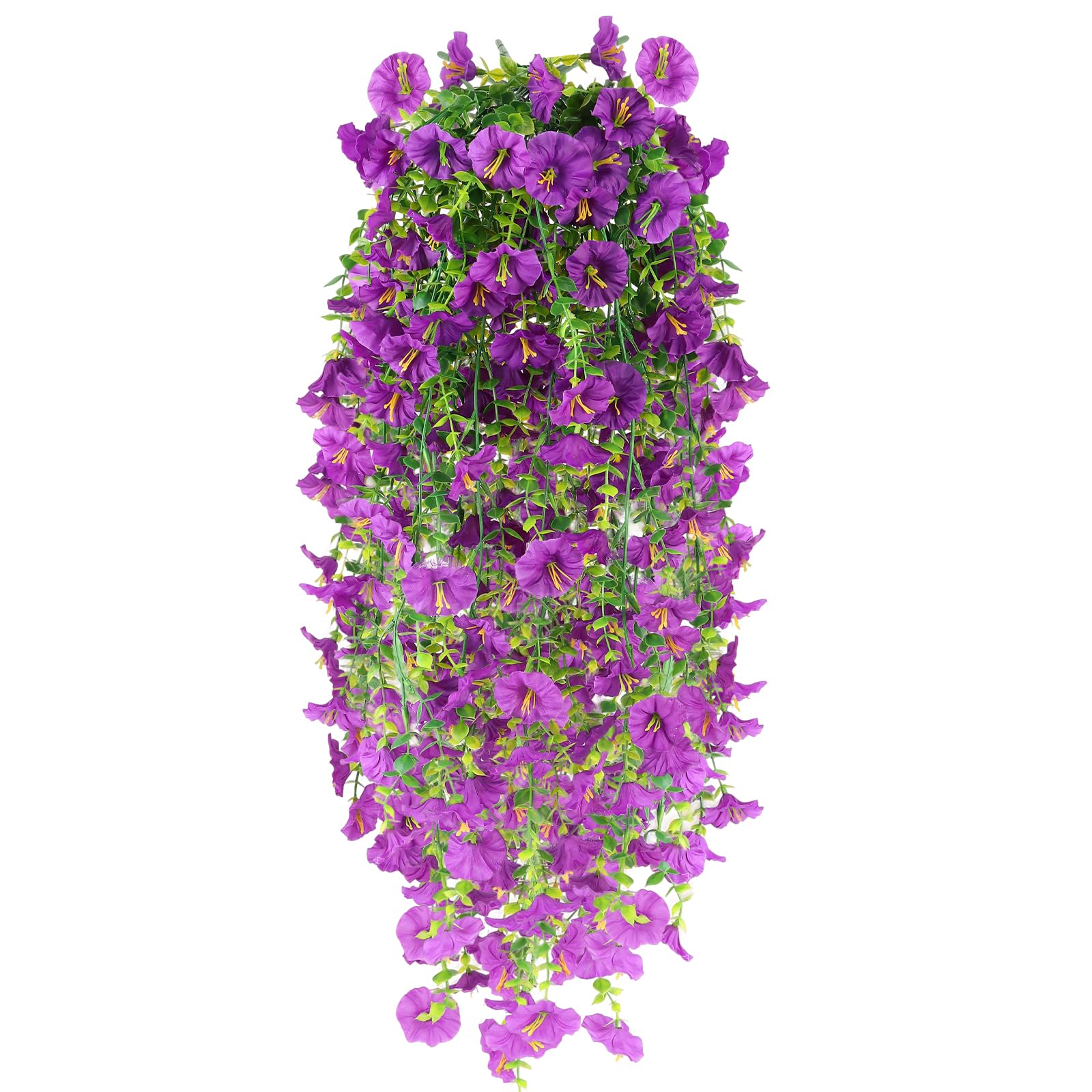 msymsyu Artificial Hanging Flowers 4 Pcs Hanging Artificial Flower 80CM UV-Resistant Fake Hanging Vine Flower Purple Hanging-Flowers for Garden Wedding Indoor Outdoor Decoration