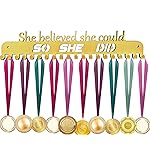 Lapetale Fashion She Believed She Could SO SHE DID Patented Medal Hanger Display for Race,Running,Soccer,Gymnastic,Wrestling,Sports,Running Medal Hanger Display