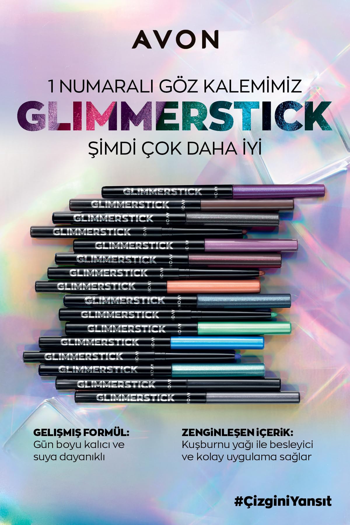 Avon Glimmersticks Asansörlü Açılıp Kapanabilen Göz Kalemi Cherry Red