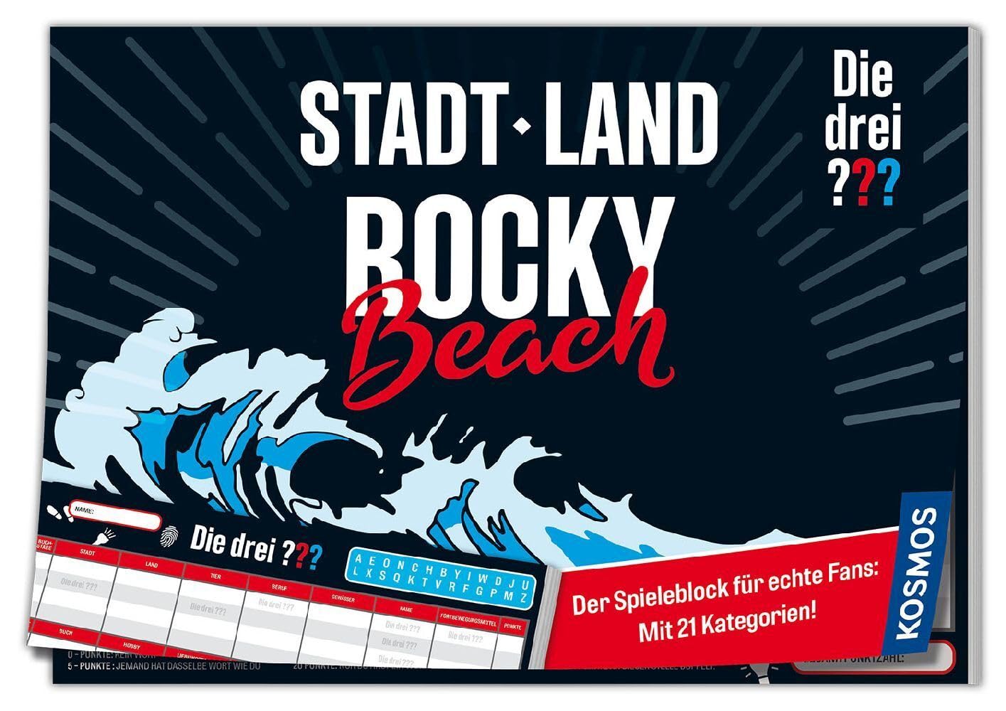 Die drei ??? City Land Rocky Beach by Kosmos 684600, Game Pad, Question Mark, City Country River, Great Gift for Girls and Boys from 8 Years