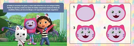 La Casa de Muñecas de Gabby Lee y Dibuja - Recursos de aprendizaje para niños, una pizarra magnética, un lápiz fácil de usar, libro de cuentos de 22 páginas