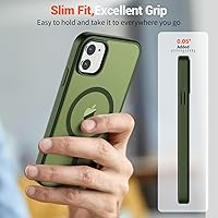 Vista 1339 de SUPFINE Funda magnética para iPhone 11 (compatible con MagSafe) (protección contra caídas de grado militar), translúcida mate a prueba de golpes
