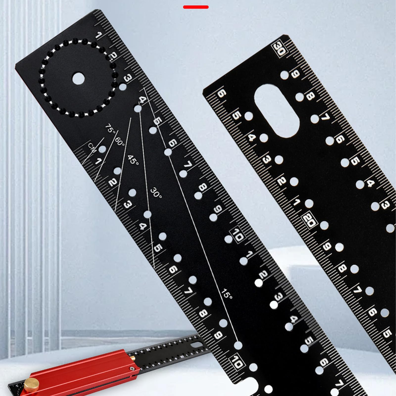 Escuadra de carpintero | Regla métrica imperial en forma de L de 12 pulgadas | Cuadrado de marco ajustable – para redactar, medir, carpintería, construcción, yeso, metal, ferretería, industria