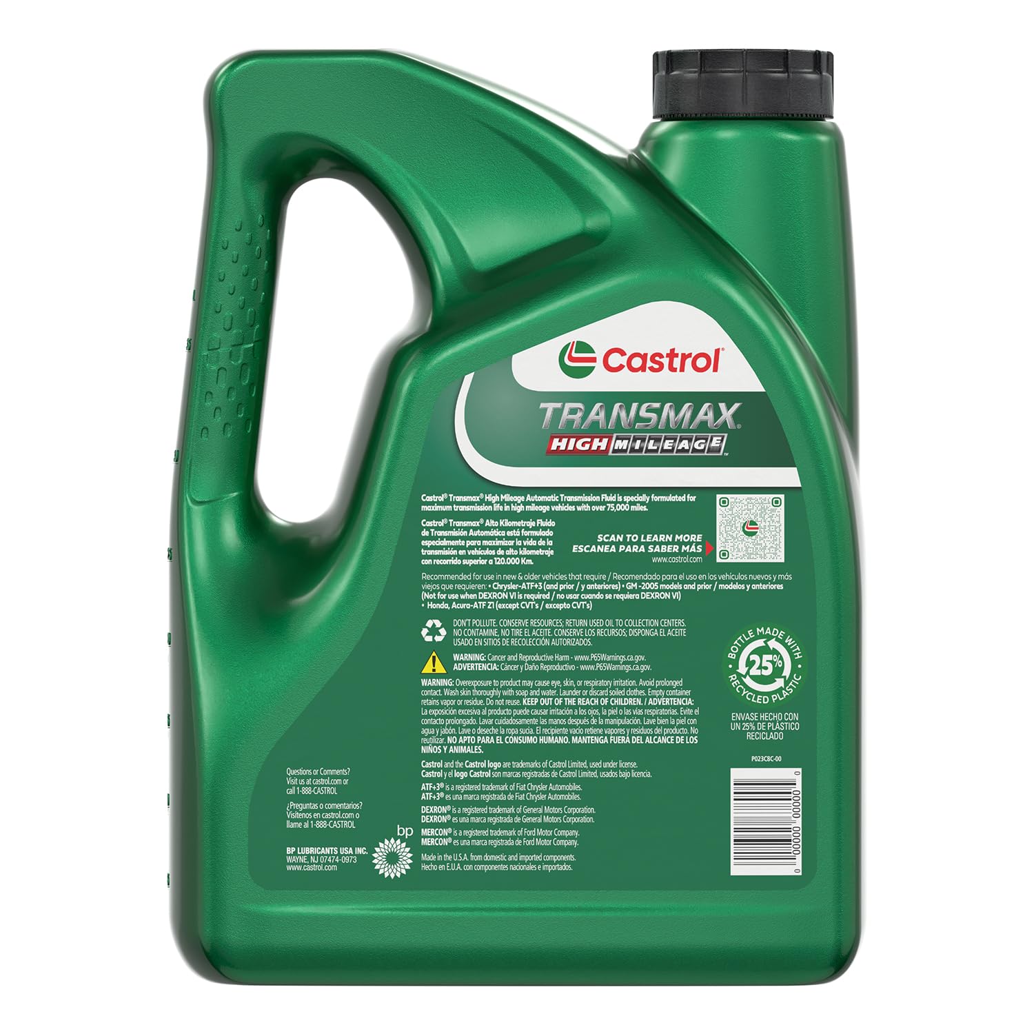 Amazon.com: Castrol Transmax ATF Green High Mileage Transmission