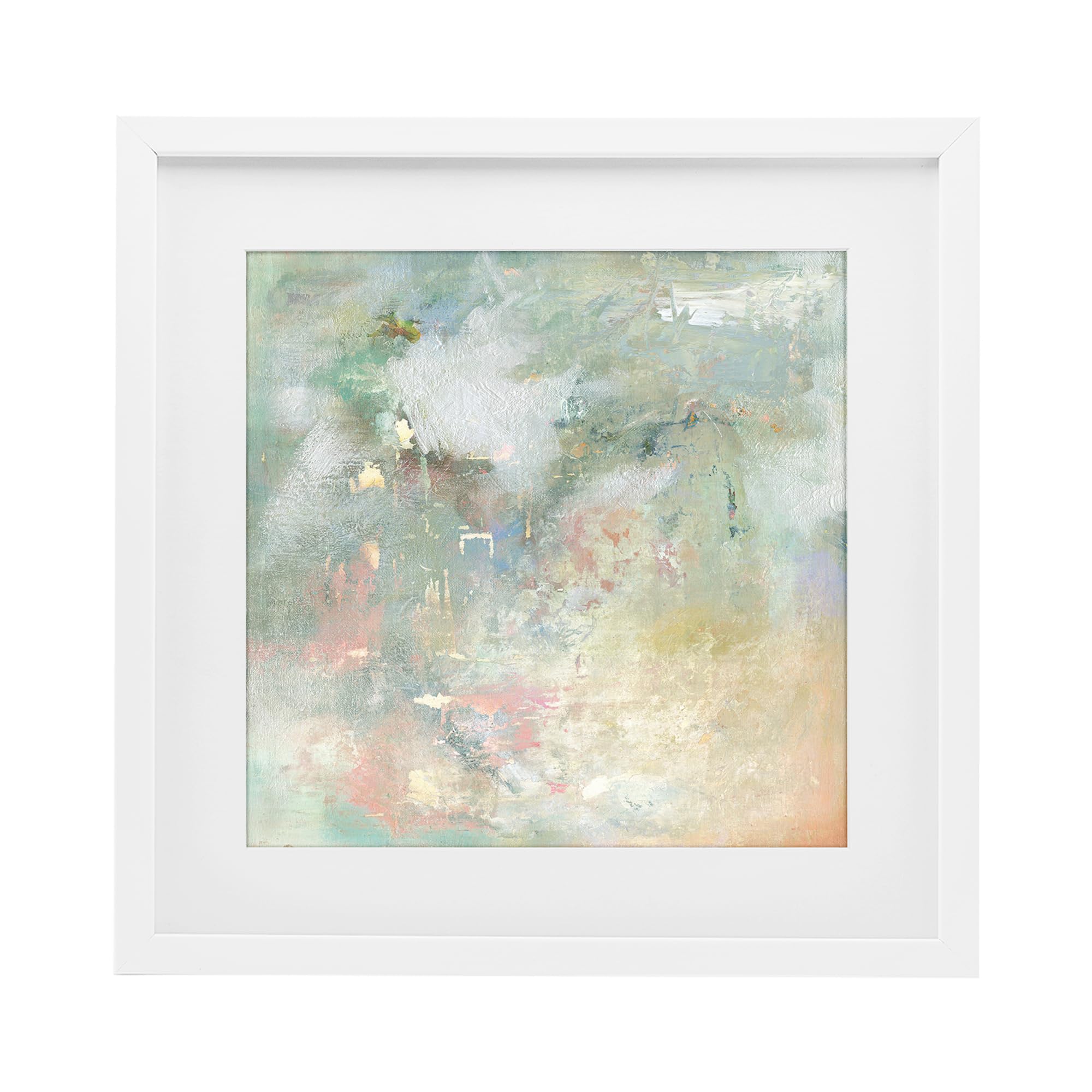 'Ethereal Brushstroke Harmony'| Framed Print Under Glass