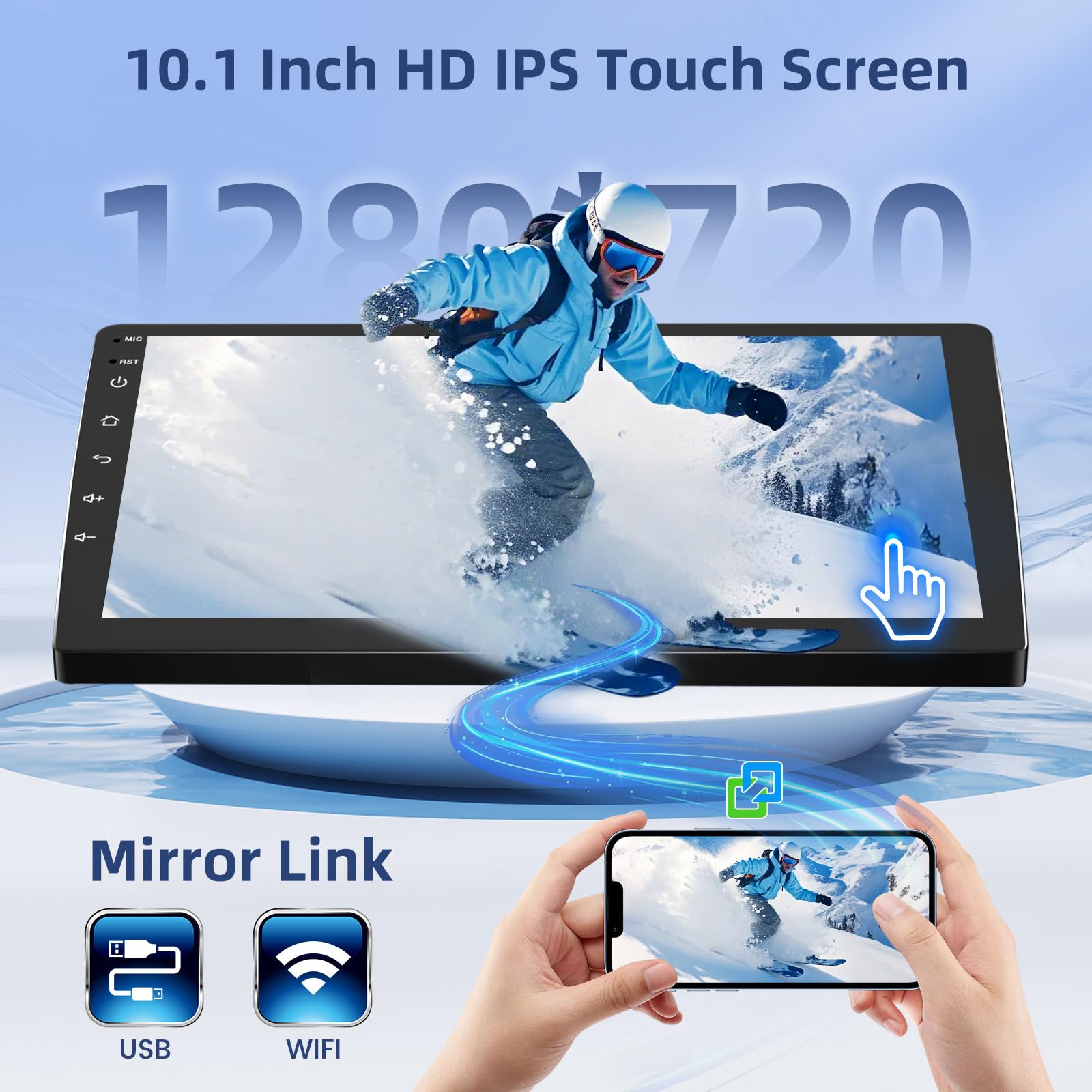 Hikity [4+64G] Android 15 Radio dla Peugeot 208/2008 2012-2018, bezprzewodowe CarPlay Android Auto, 10.1-calowy ekran, Bluetooth, Mirror Link, Nawigacja, GPS, EQ, DSP, WiFi, FM, RDS