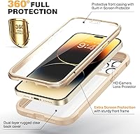 Vista 397 de Diaclara - Funda diseñada para iPhone 15 Plus de 6.7 pulgadas, transparente, cuerpo completo, con protector de pantalla, resistente de protección