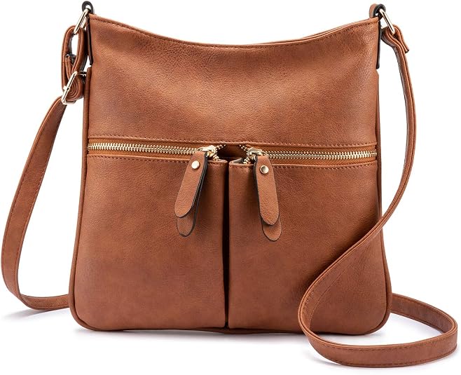 SENDEFN Sac Bandoulière Femme Cuir - Petit Sac Main Multipoches Bandoulière Réglable