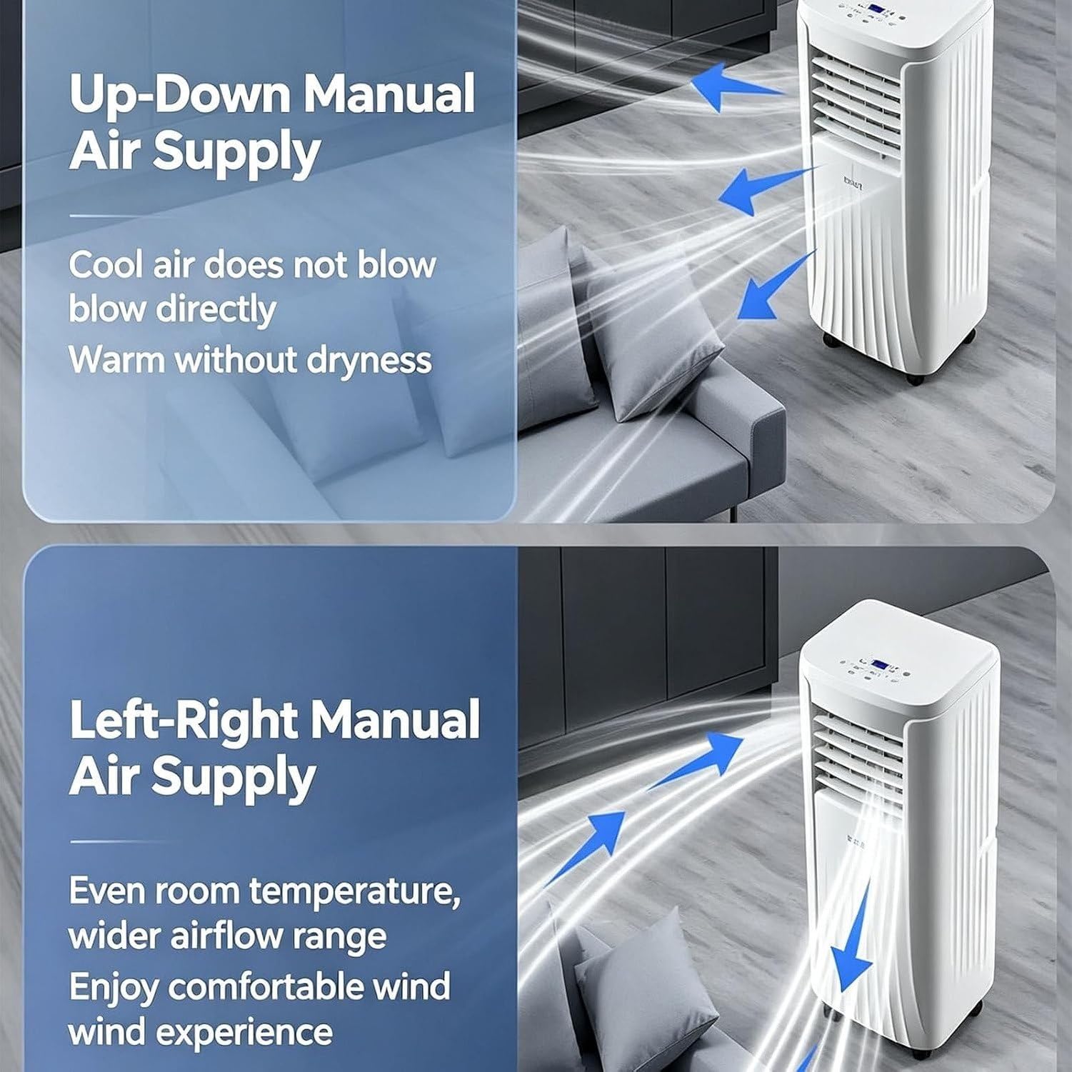 Aire Acondicionado Portátil Sin Unidad Exterior 12000 BTU, Climatizador Silencioso sobre Ruedas con Mando a Distancia para Oficina, Refrigeración y Deshumidific, 12000btu