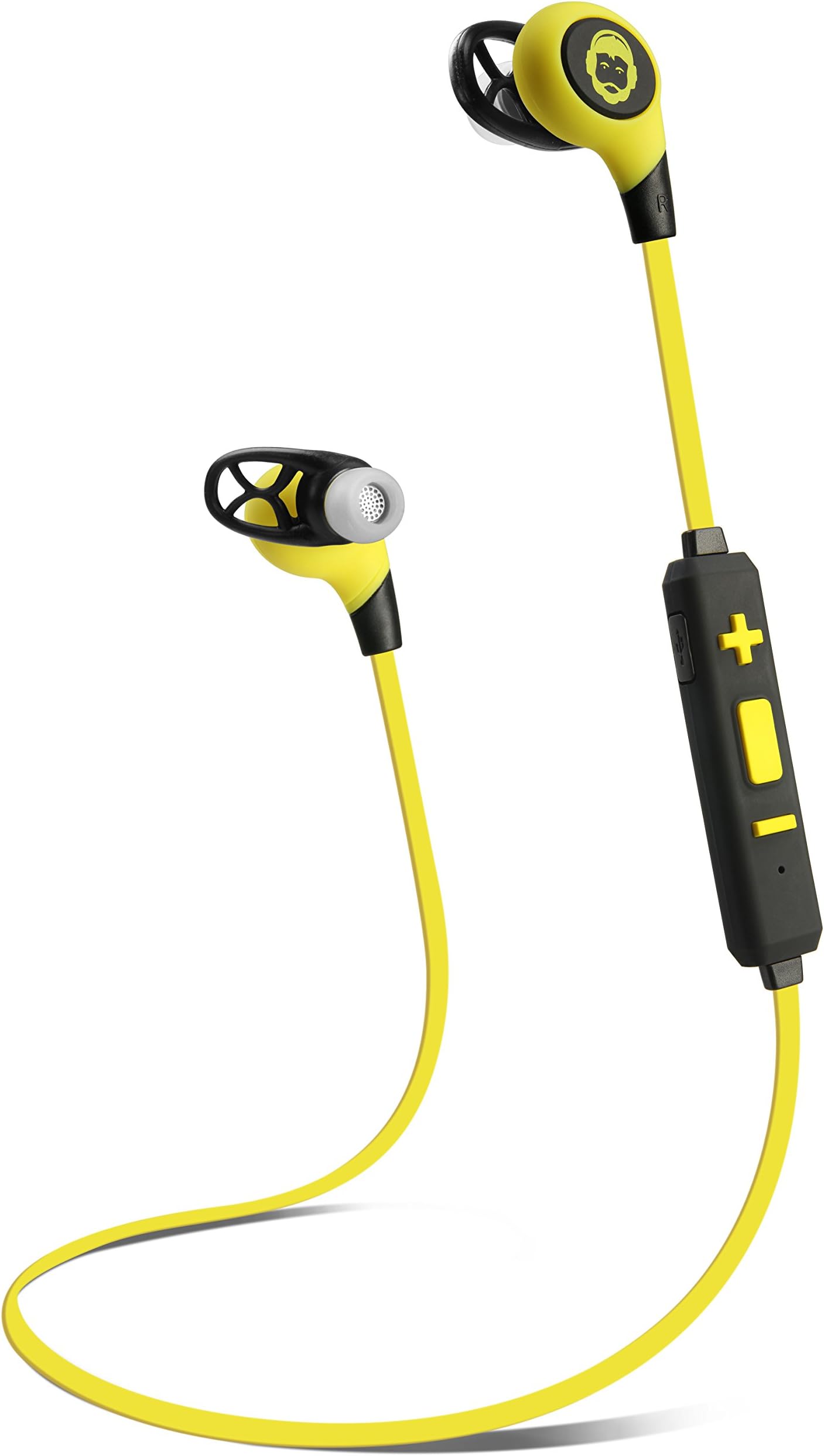 URGE Basics BKHC BK Sport Bluetooth Tangle-Free Earbuds with Built-In Mic, Rechargeable Battery and Multimedia Function, Compatible with Samsungs, Androids, iPhones and Other Mobile Devices, Yellow