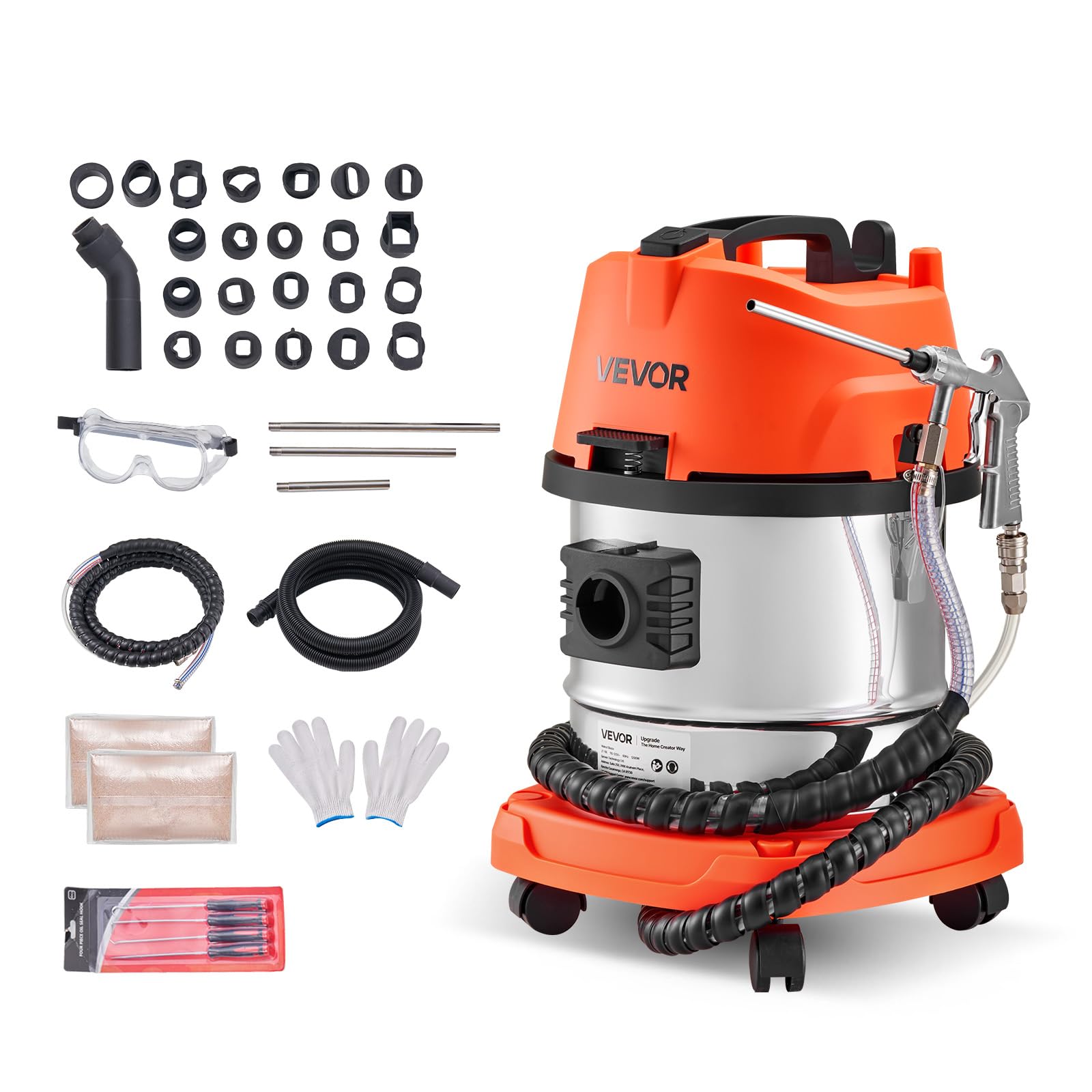 Photo 1 of **Missing parts, motor underpowered** VEVOR Walnut Blaster Kit for Carbon Cleaning, 1200W Sand Blaster with Built-in Vacuum, Extension Nozzle Sandblaster Gun, and 5.5lbs Walnut Shell for Engine Intake Valve Cleaning - 13L