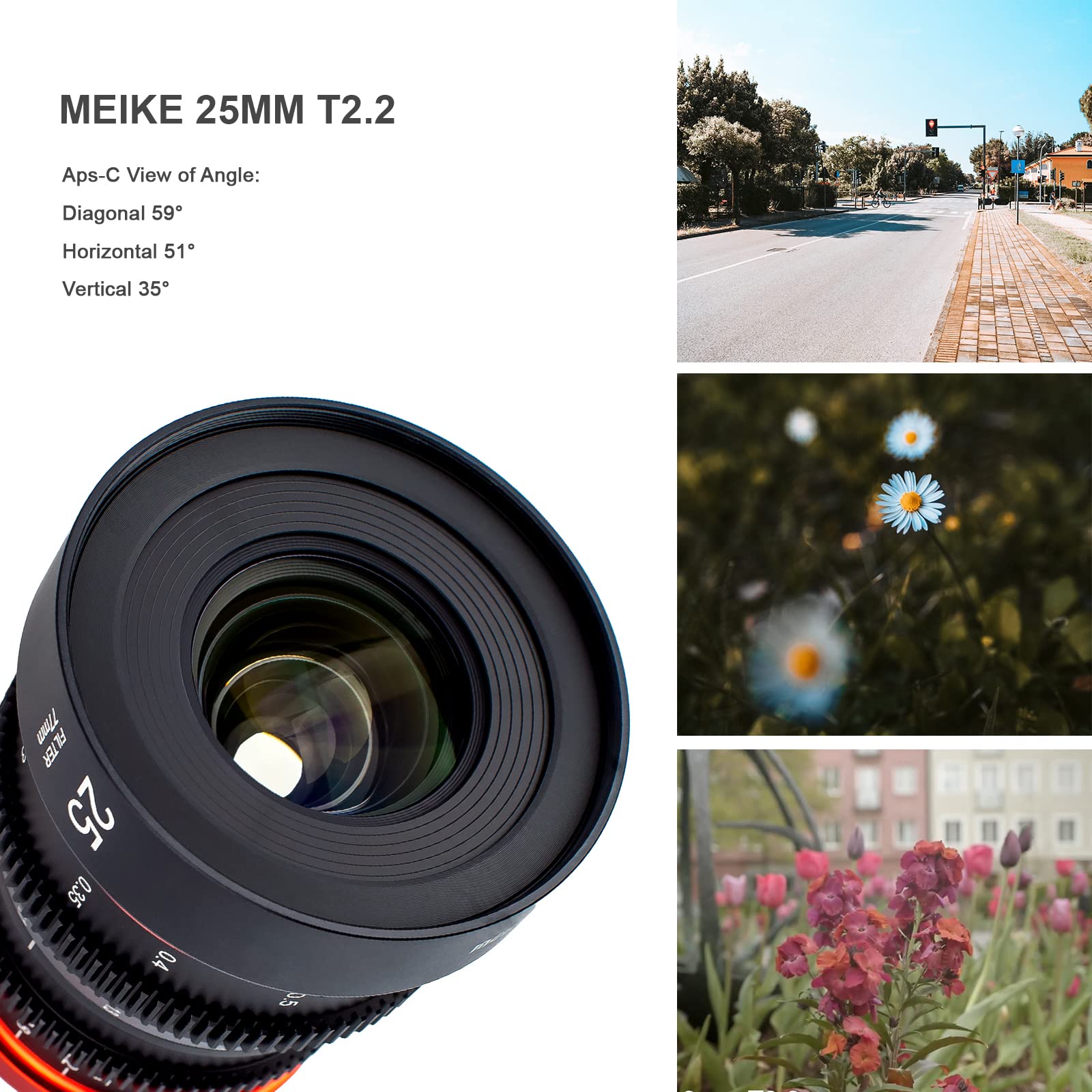 MEIKE 25mm T/2.2 広角レンズ Meike 25mm T2.2 Large Aperture Manual Focus Low Distortion APS-C