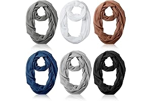 6 Pcs Women Soft Lightweight Infinity Scarf Solid Color Loop Scarf Winter...