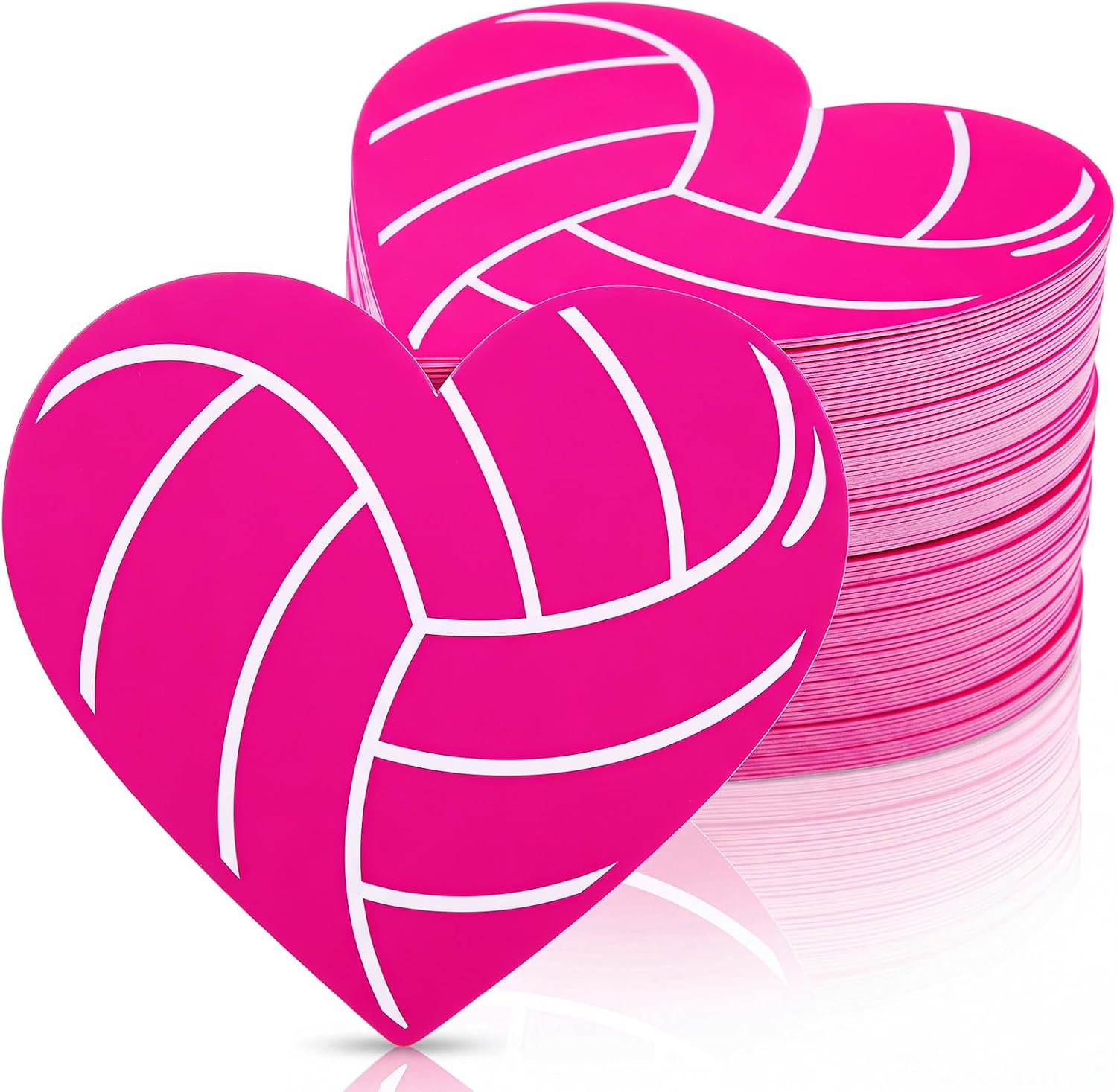Marspark 60 Pcs Pink Out Decorations DIY Breast Cancer Volleyball Cutouts