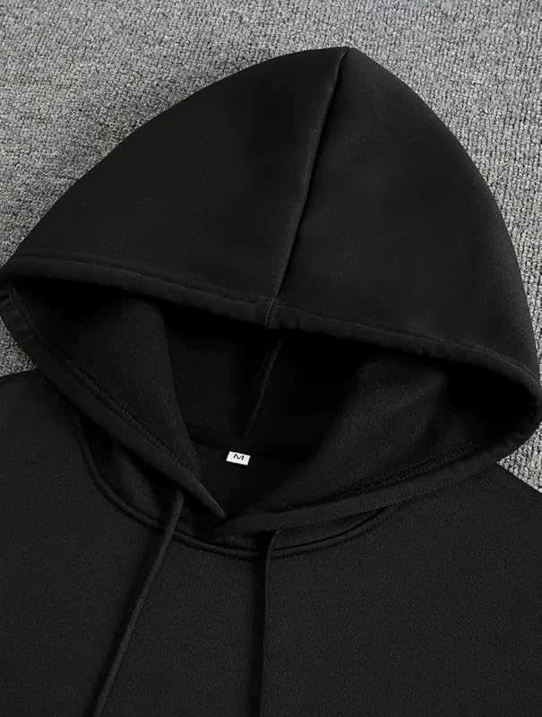 Mens Fleece Japanese Graphic Hoodies, Fashion Pullover Sweatshirt with Hood, Casual Cotton Blend Long Sleeve Fall Winter Streetwear (US, Alpha, X-Large, Regular, Regular, Black, Cherry Blossom) image 6