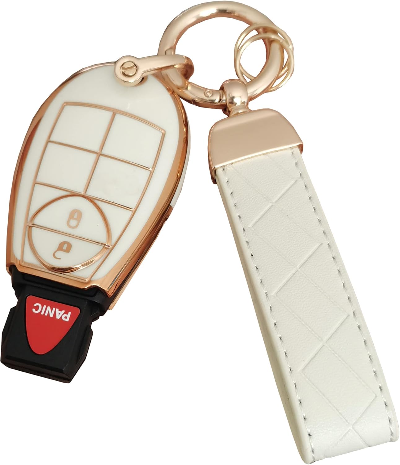 Funda para llavero Dodge con llavero de cuero apto para Chrysler Town y Country Dodge Grand Caravan