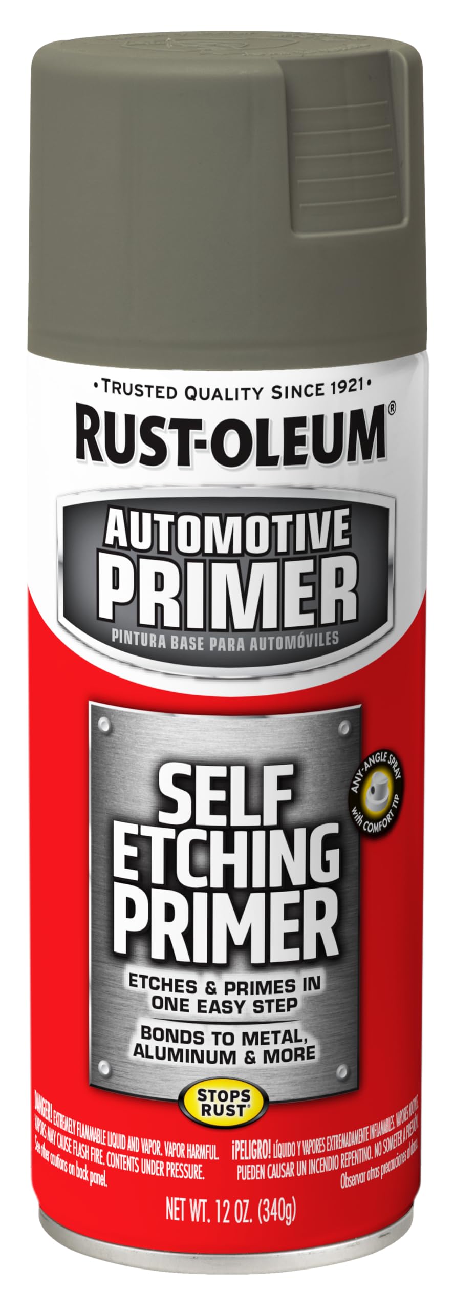 249322 Automotive Self Etching Primer Spray, 12 oz, Matte Dark Green