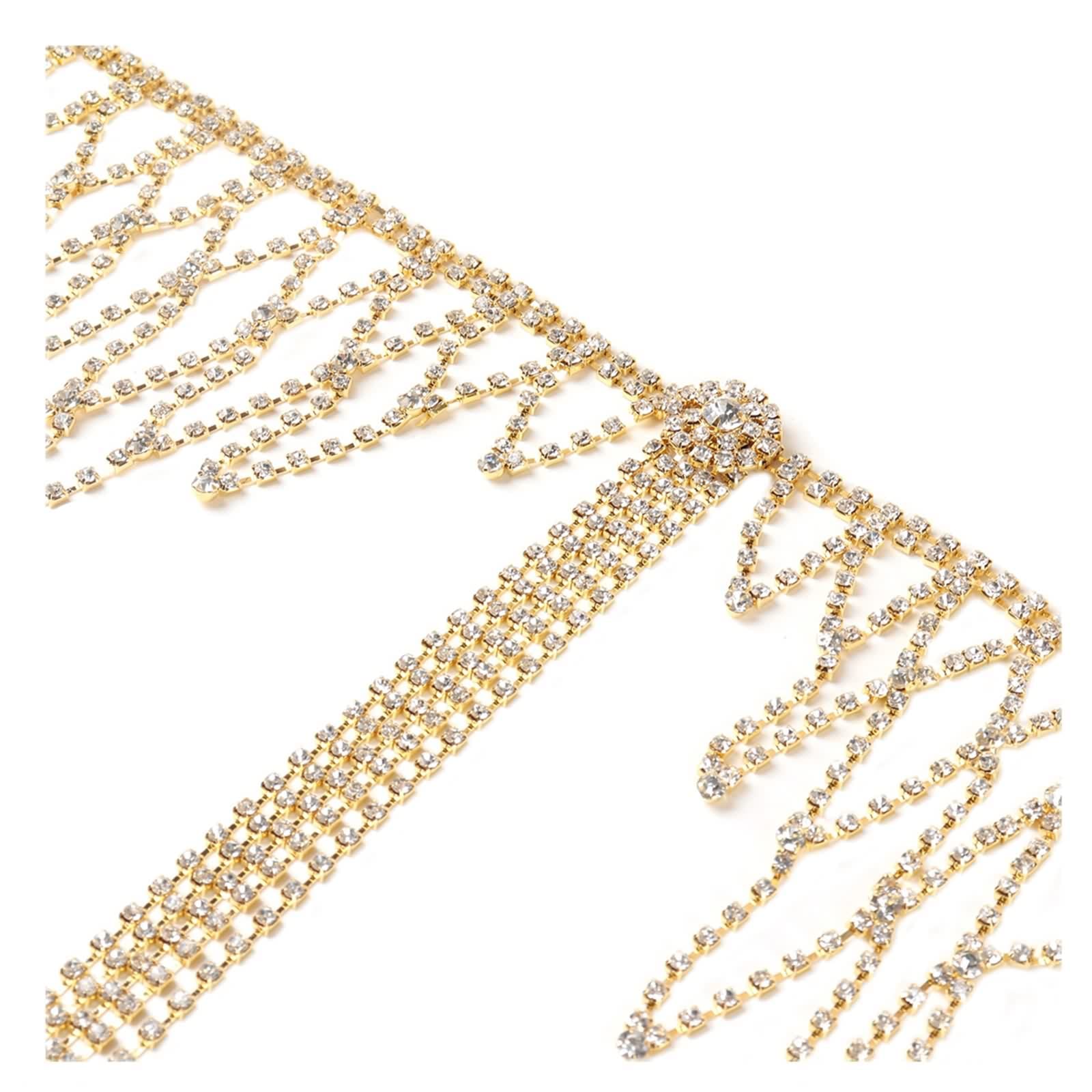 Belly Chain Rhinestone Sexy Cave Lunghe Nappa Della Pancia, Catena del Corpo in Lega