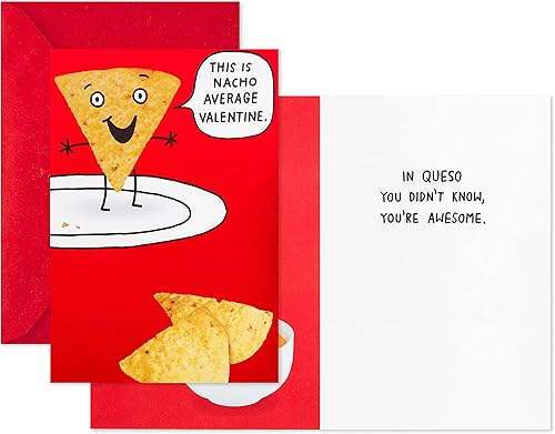 Miniatura 2 de Hallmark Shoebox - Paquete de 2 tarjetas divertidas para el día de San Valentín (Dinosaurio, Nachos)