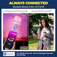 Vista 2 de Lightinginside Smart Light Bulbs 6 Pack, Smart Bulb Works with Alexa/Google Home/Smart Life, CRI>90, RGBCW Color Changing LED Light Bulbs, 2.4G WiFi