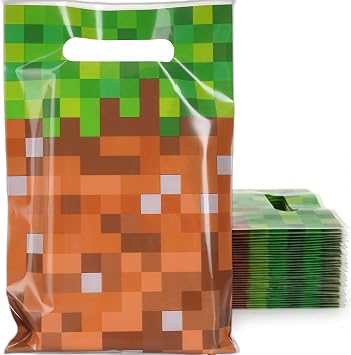 Camtoms 60 pack Pixel Party Bags - Gamer Birthday Gift Bags