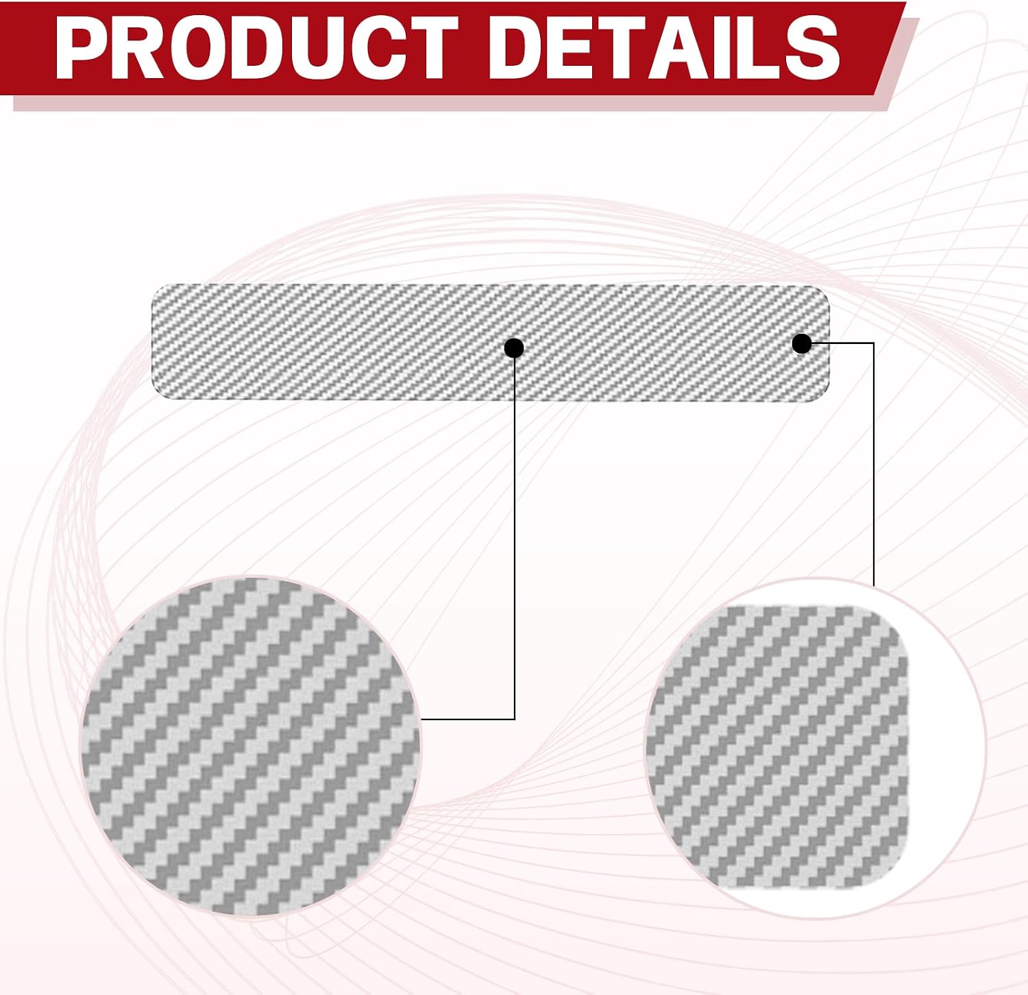 4PCS Universal Car Door Sill Protector Carbon Fiber Vinyl Wrap Film Anti Scratch Sticker for Door Edge Protection Pedal Trim, Silver