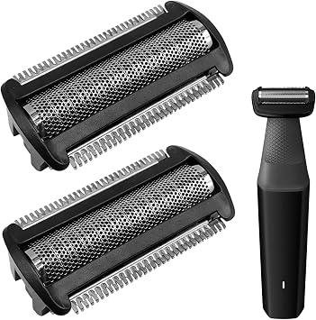 2 Pcs Replacement Shaver Head,Replacement Foil Heads Compatible with Philips BG5020 BG2000/40 TT2000/43 Bodygroom Series 7000 5000 3000 Body Groomer Shaving Film Heads BRL140 Replacement Foil Blade