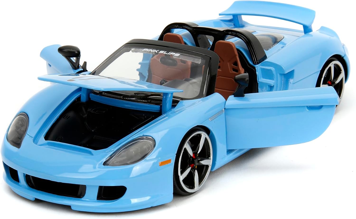 Pink Slips 1:24 W6 Porsche Carrera GT Die-Cast Car, Toys for Kids and Adults(Light Blue)