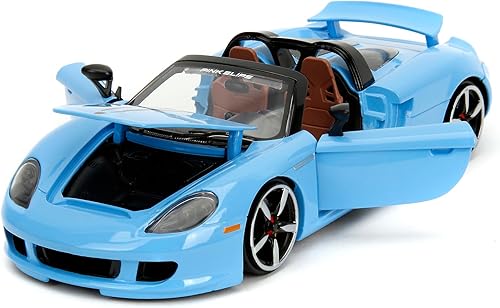 Miniatura 6 de Pink Slips 124 W6 Porsche Carrera GT - Coche fundido a presión, juguetes para niños y adultos (azul claro)