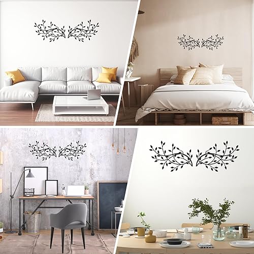 Miniatura 8 de Txkrhwa 2 piezas de metal hoja de árbol decoración de pared de hoja de olivo de vid arte de pared artístico para colgar en la pared, escultura