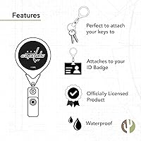 Vista 3 de Desert Cactus Washington Capitals - Carrete retráctil para identificación del equipo de la NHL con clip para billete para cordón, trabajo, escuela