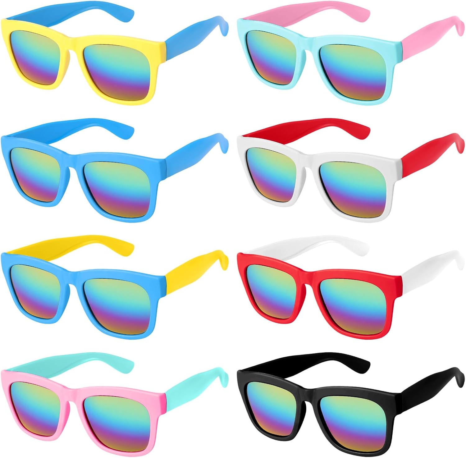 DragonflyDreams Sunglasses for Kids, 8/16 Pack Flower Sunglasses Cute Round Glasses Colorful Kids Fashion Eyewear