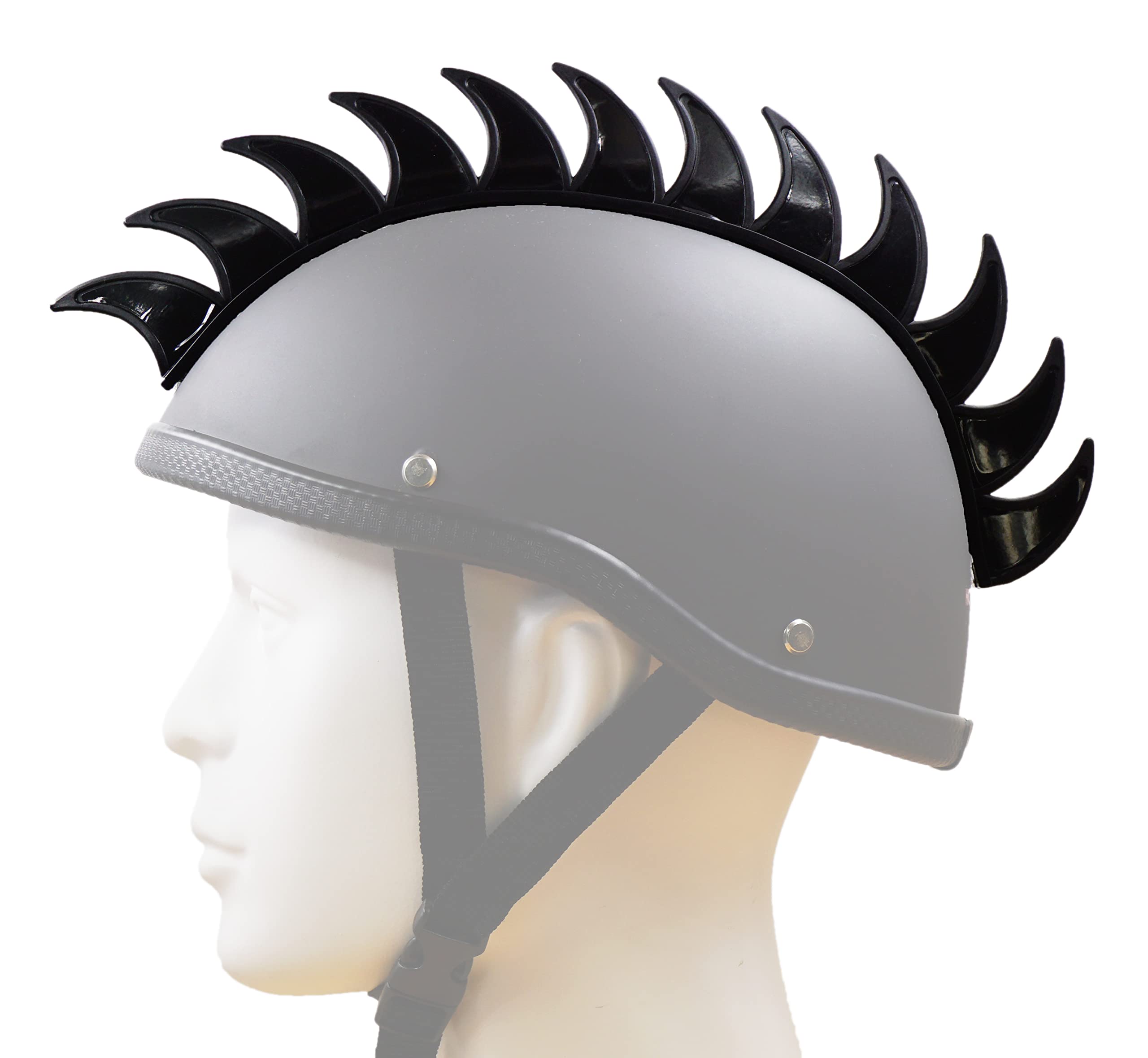 Hot Rides Reflecive Punk Rubber Mohawk Warhawk Wig Accessory Stick On Helmet for Ski Skate Bike Biker Bicycle Scooter Motorcycle Helmet (Saw
