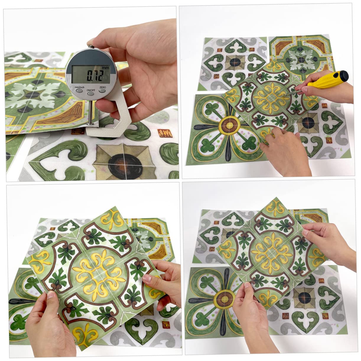 Stickers Carrelage 10X10 Bleu Autocollants Carrelage Décoration Murale Adhésive En Pvc Imperméable Carreaux,Adhésif Salle De Bain,Autocollant Carreaux Décoration(10Pcs