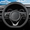 Funda para Volante en Forma de D para Kia K5 Seltos Soul Forte Accesorios | para Kia Optima Stinger EV6 2021 2022 2023 2024 2025 2026 2027, Cuero Microfibra Negro con Perforaciones 1