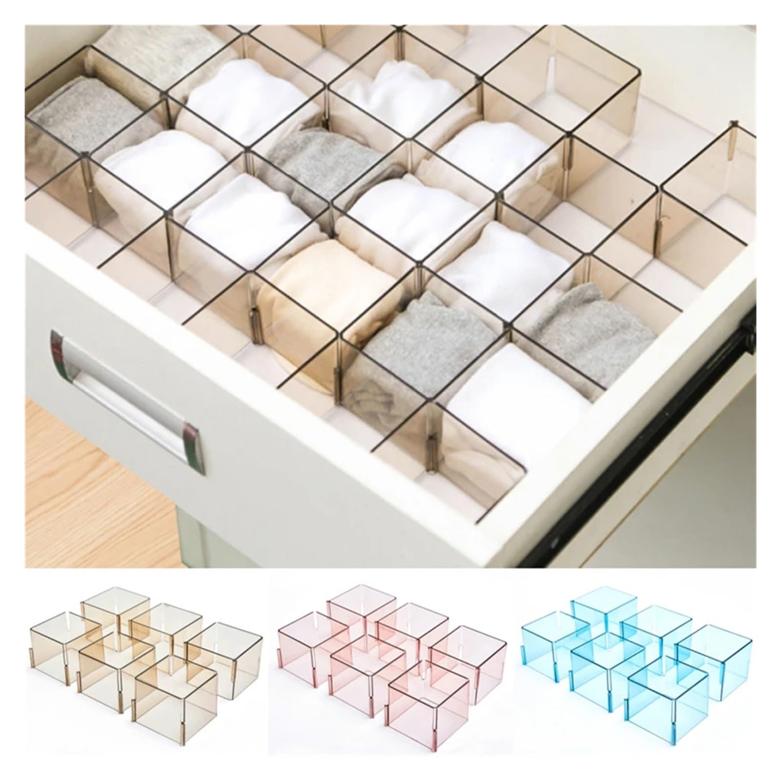Fjoadnvm Gold Drawer Dividers Drawer Organizer Box For Jewelry Partition Divider Storage Item Desk Underwear(Gold)