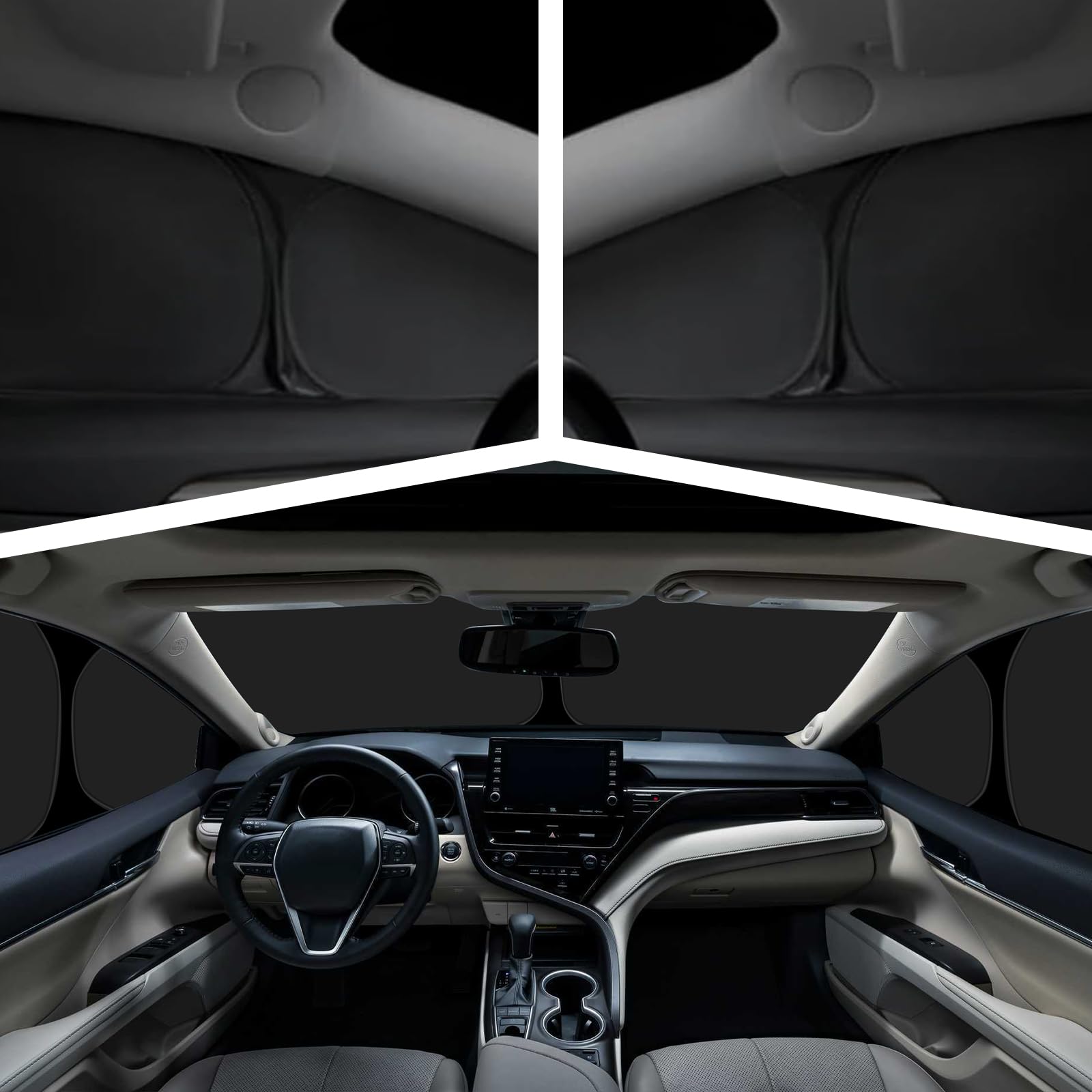 Parabrezza Compatibile con Renault Kadjar 2015-2022, 3 Pezzi Parasole Interna Auto, Visiere Impermeabile e Pieghevole